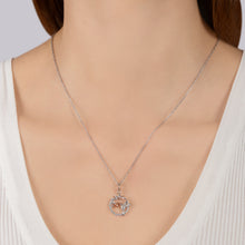 Load image into Gallery viewer, Hallmarkfinejewelry Hummingbird Medallion in Sterling Silver &amp; 14K Rose Gold with Diamonds
