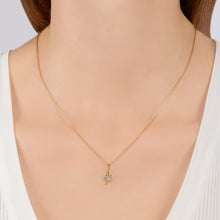 Load image into Gallery viewer, Hallmarkfinejewelry Minimalist Clover Pendant in 14K Yellow Gold with Diamond
