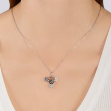 Load image into Gallery viewer, Hallmarkfinejewelry Great Horned Owl Pendant in Sterling Silver &amp; 14K Rose Gold with Champagne &amp; White Diamonds
