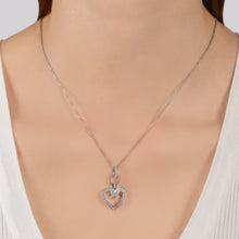 Load image into Gallery viewer, Hallmarkfinejewelry Large Diamond Follow Your Heart Pendant in Sterling Silver
