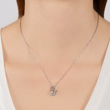 Load image into Gallery viewer, Hallmarkfinejewelry Cute Cat Pendant in Sterling Silver with 1/0 Cttw of Diamonds
