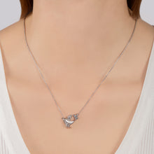 Load image into Gallery viewer, Hallmarkfinejewelry Joyful Dove Pendant in Sterling Silver with 1/20 Cttw of Diamonds
