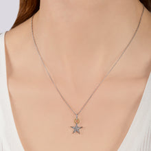 Load image into Gallery viewer, Hallmarkfinejewelry Medium Star Bright Diamond Pendant in Sterling Silver with 14K Yellow Gold
