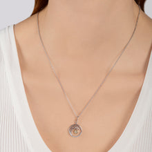 Load image into Gallery viewer, Hallmarkfinejewelry Love Tree Medallion in Sterling Silver &amp; 14K Yellow Gold with Diamonds
