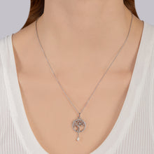 Load image into Gallery viewer, Hallmarkfinejewelry Mother Earth Medallion in Sterling Silver with Diamonds &amp; Created Opal
