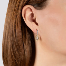 Load image into Gallery viewer, Hallmarkfinejewelry Gilded Lace Teardrop Earrings in Sterling Silver and 14K Yellow Gold with Diamonds
