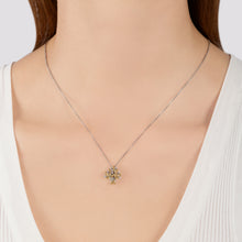 Load image into Gallery viewer, Hallmarkfinejewelry Family Tree Pendant in Sterling Silver and 14K Yellow Gold with 1/10 Cttw of Diamonds
