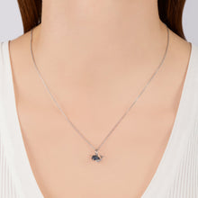 Load image into Gallery viewer, Hallmarkfinejewelry Narwhal Pendant in Sterling Silver &amp; 14K Yellow Gold with Blue &amp; White Diamonds
