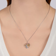 Load image into Gallery viewer, Hallmarkfinejewelry Lighthouse Heart Medallion in Sterling Silver &amp; 14K Yellow Gold with Diamonds
