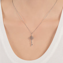Load image into Gallery viewer, Hallmarkfinejewelry Precious Lace Key Pendant in Sterling Silver with Diamonds
