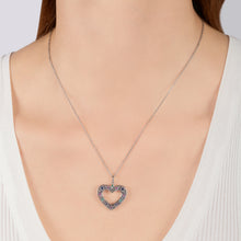 Load image into Gallery viewer, Hallmarkfinejewelry Rainbow Gemstone Heart Pendant in Sterling Silver with Created Ruby, Sapphire, &amp; Emerald
