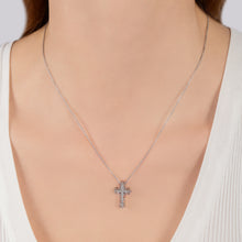 Load image into Gallery viewer, Hallmarkfinejewelry Lacy Cross Pendant in Sterling Silver with Diamonds
