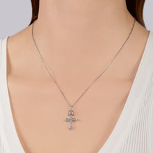 Load image into Gallery viewer, Hallmarkfinejewelry Large Love &amp; Light Cross Pendant in Sterling Silver with Diamonds
