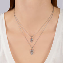 Load image into Gallery viewer, Hallmarkfinejewelry Two-of-a-Kind Owl Pendants in Sterling Silver with Diamonds
