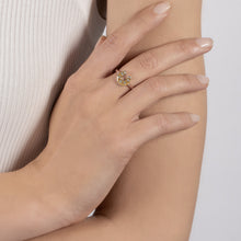 Load image into Gallery viewer, Hallmarkfinejewelry Good Fortune Horseshoe Ring in 14K Yellow Gold &amp; Sterling Silver with Diamonds

