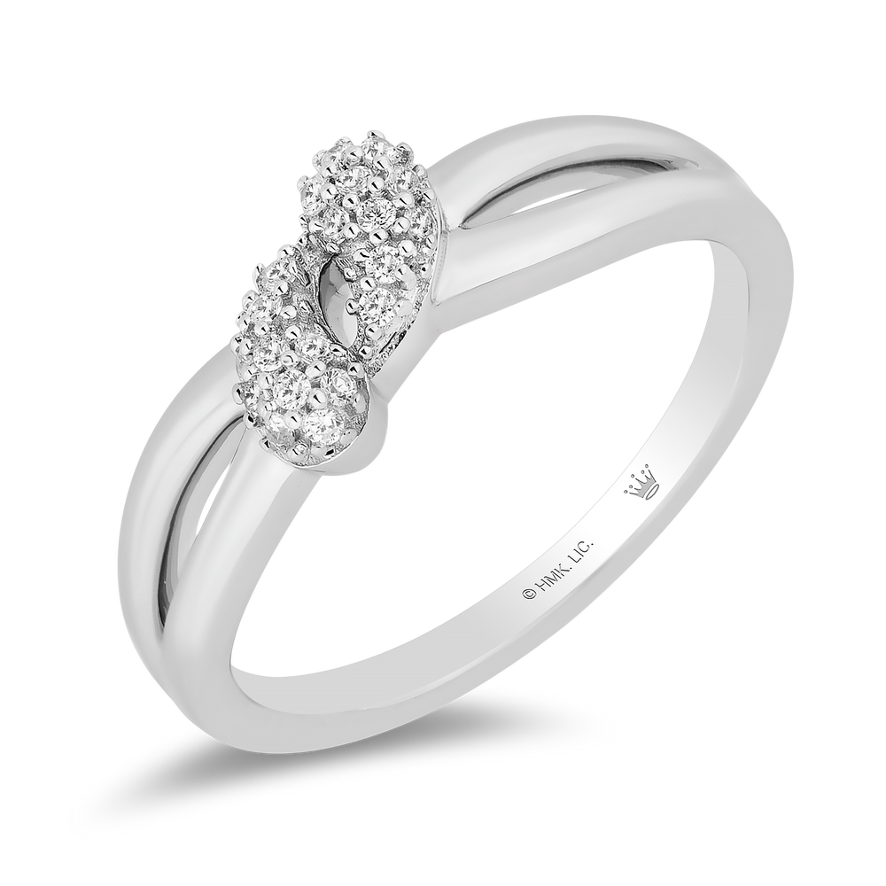 Hallmarkfinejewelry Modern Twist Diamond Ring in Sterling Silver Diamonds View 1