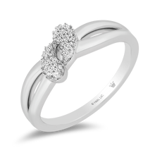 Load image into Gallery viewer, Hallmarkfinejewelry Modern Twist Diamond Ring in Sterling Silver Diamonds View 1
