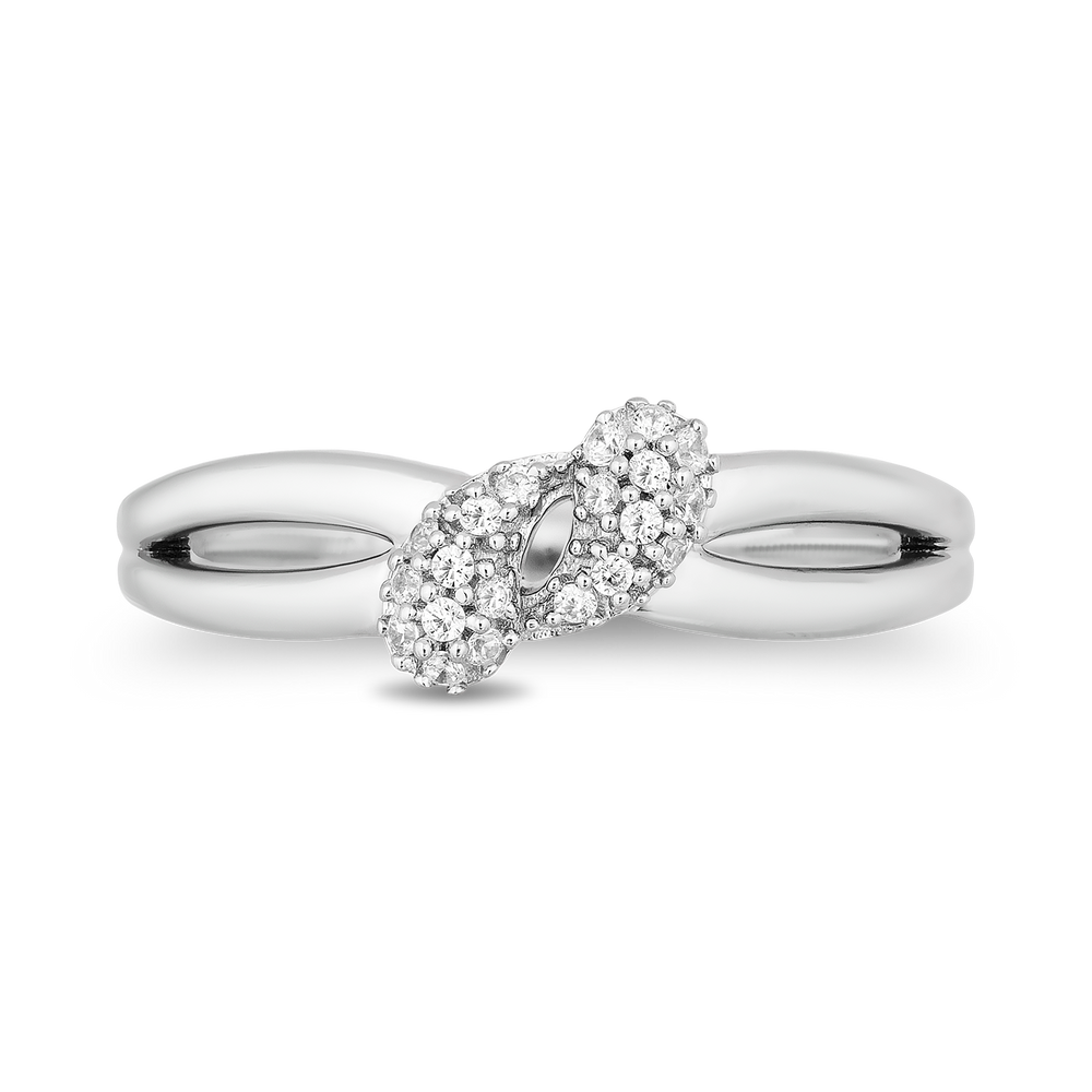 Hallmarkfinejewelry Modern Twist Diamond Ring in Sterling Silver Diamonds View 1