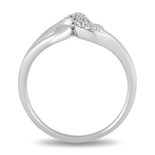 Load image into Gallery viewer, Hallmarkfinejewelry Embracing Hearts Diamond Ring in Sterling Silver Diamonds View 1
