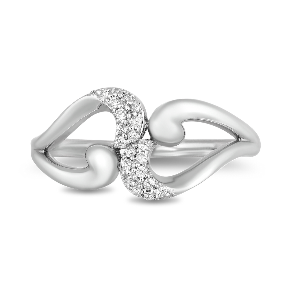 Hallmarkfinejewelry Embracing Hearts Diamond Ring in Sterling Silver Diamonds View 1
