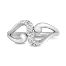 Load image into Gallery viewer, Hallmarkfinejewelry Embracing Hearts Diamond Ring in Sterling Silver Diamonds View 1
