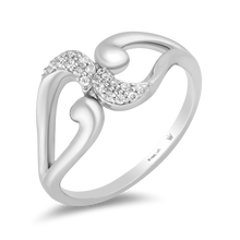 Load image into Gallery viewer, Hallmarkfinejewelry Embracing Hearts Diamond Ring in Sterling Silver Diamonds View 1
