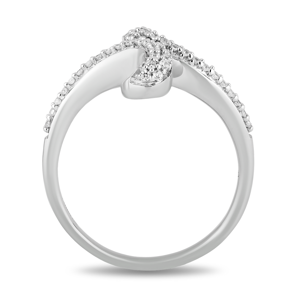 Hallmarkfinejewelry Abstract Infinity Diamond Ring in Sterling Silver View 1