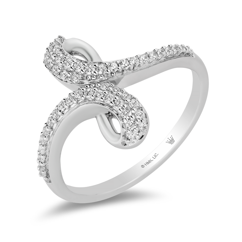 Hallmarkfinejewelry Abstract Infinity Diamond Ring in Sterling Silver View 1