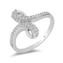 Load image into Gallery viewer, Hallmarkfinejewelry Abstract Infinity Diamond Ring in Sterling Silver View 1
