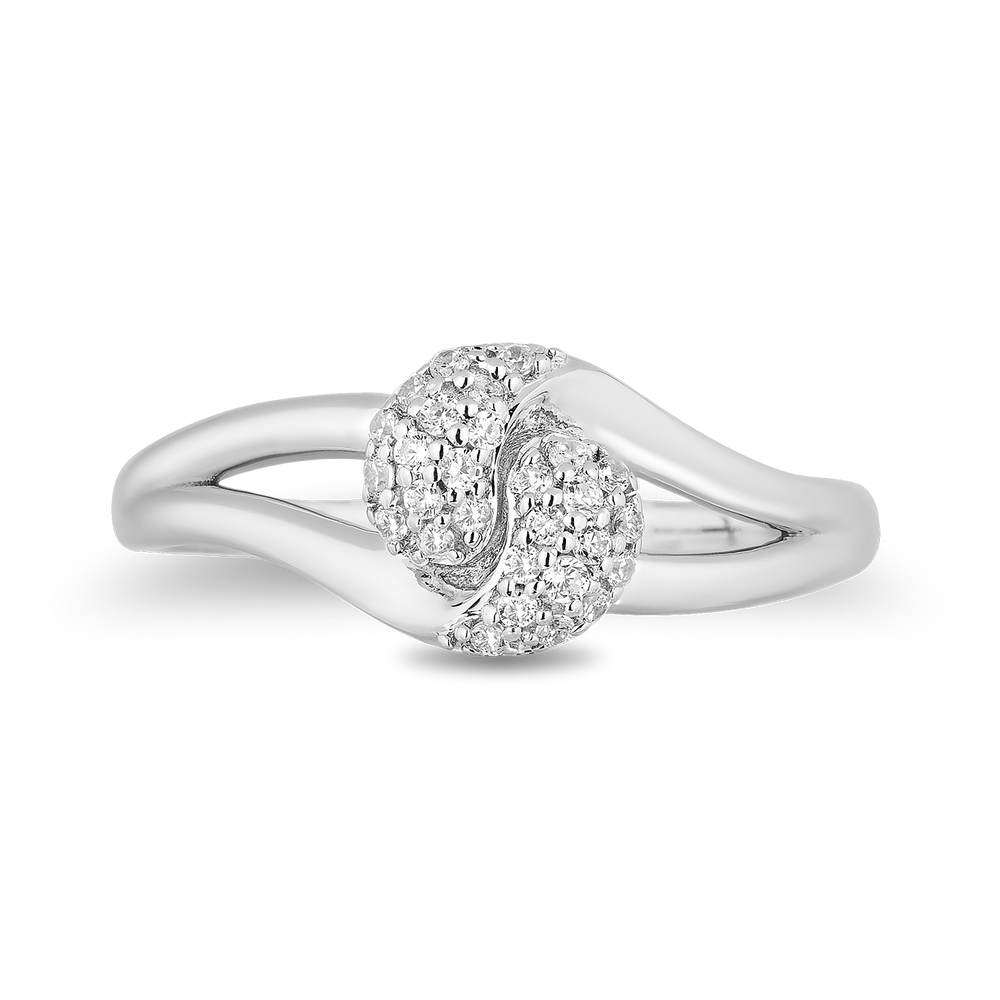 Hallmarkfinejewelry Loving Embrace Diamond Ring in Sterling Silver View 1