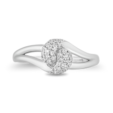 Load image into Gallery viewer, Hallmarkfinejewelry Loving Embrace Diamond Ring in Sterling Silver View 1
