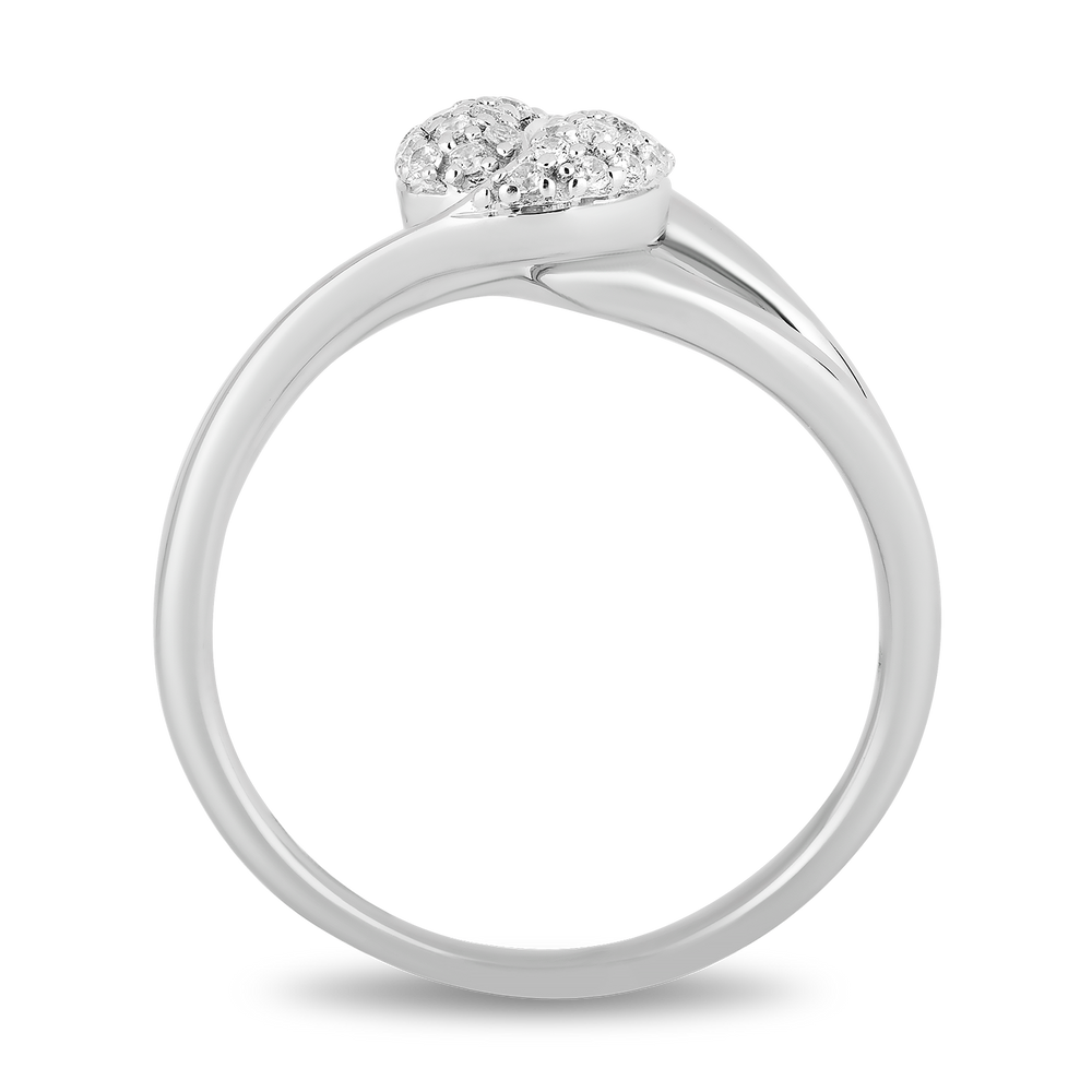 Hallmarkfinejewelry Loving Embrace Diamond Ring in Sterling Silver View 1