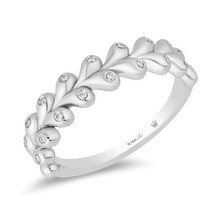 Load image into Gallery viewer, Hallmarkfinejewelry String of Hearts Diamond Ring in Sterling Silver View 1
