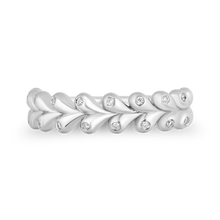 Load image into Gallery viewer, Hallmarkfinejewelry String of Hearts Diamond Ring in Sterling Silver View 1

