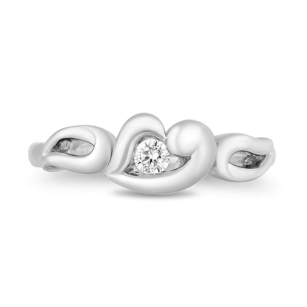Hallmarkfinejewelry Elegant Heart Diamond Ring in Sterling Silver Diamonds View 1