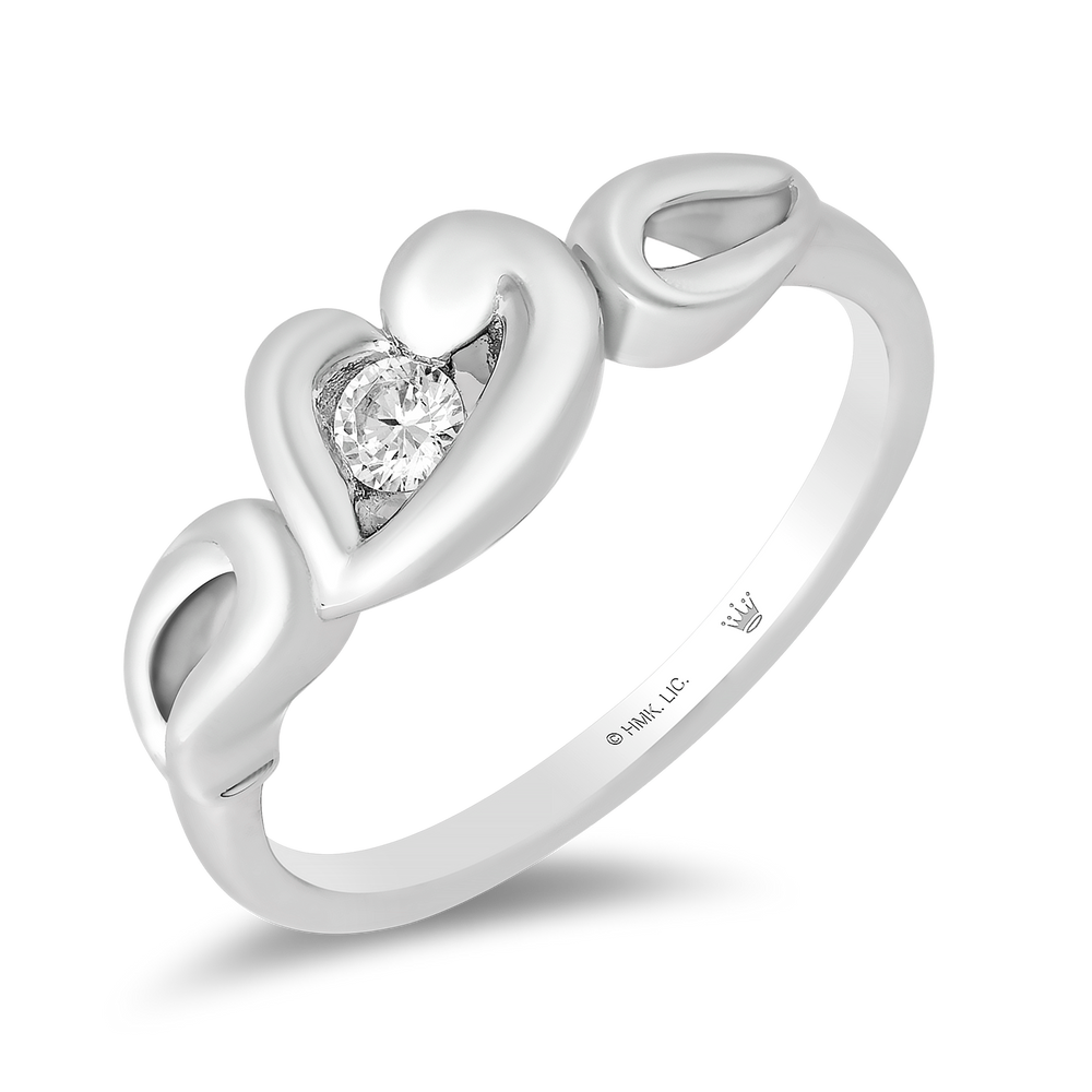Hallmarkfinejewelry Elegant Heart Diamond Ring in Sterling Silver Diamonds View 1