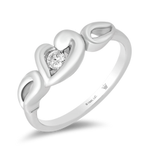 Load image into Gallery viewer, Hallmarkfinejewelry Elegant Heart Diamond Ring in Sterling Silver Diamonds View 1
