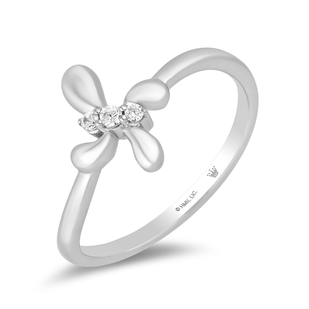 Hallmarkfinejewelry Contemporary Cross Diamond Ring in Sterling Silver View 1