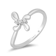 Load image into Gallery viewer, Hallmarkfinejewelry Contemporary Cross Diamond Ring in Sterling Silver View 1
