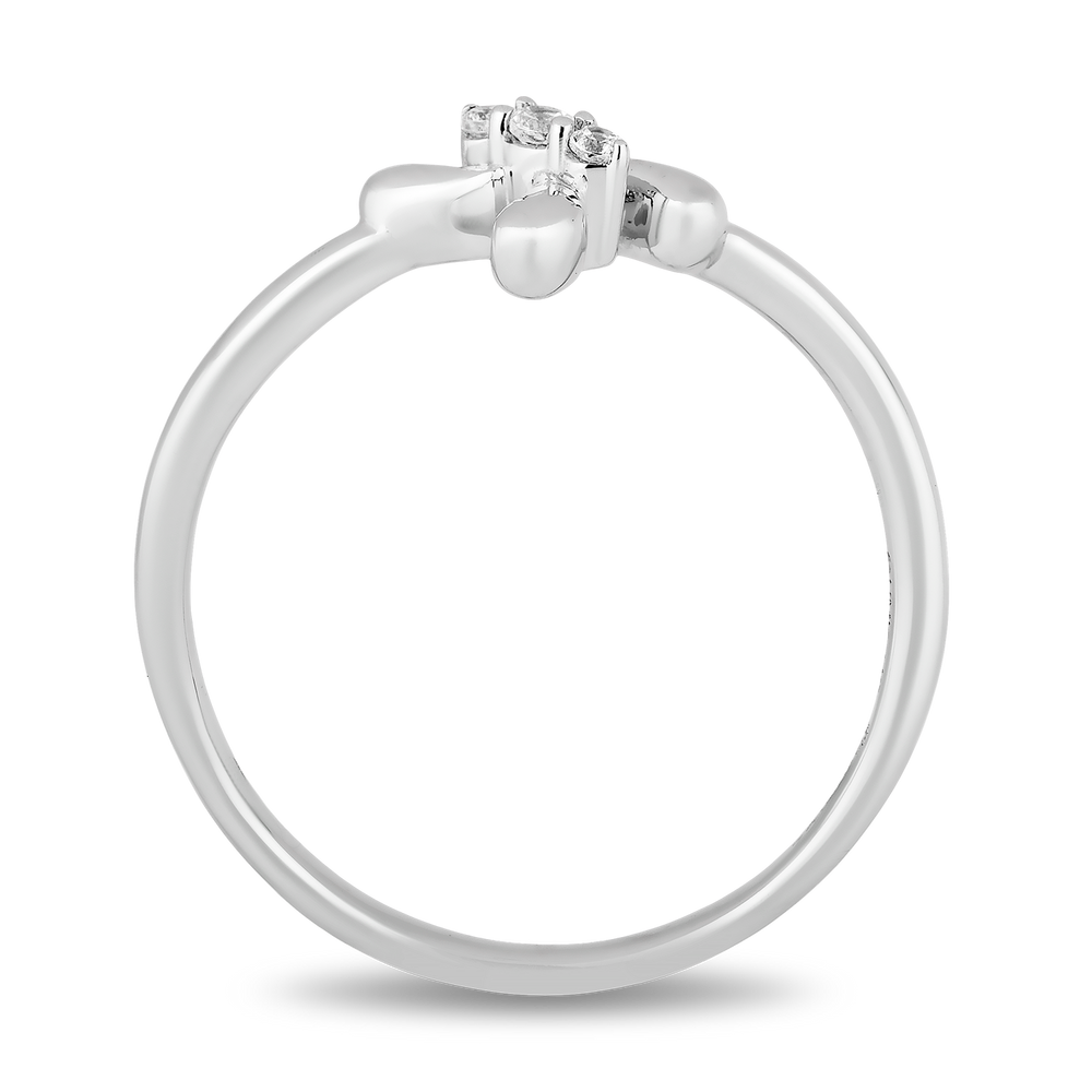 Hallmarkfinejewelry Contemporary Cross Diamond Ring in Sterling Silver View 1