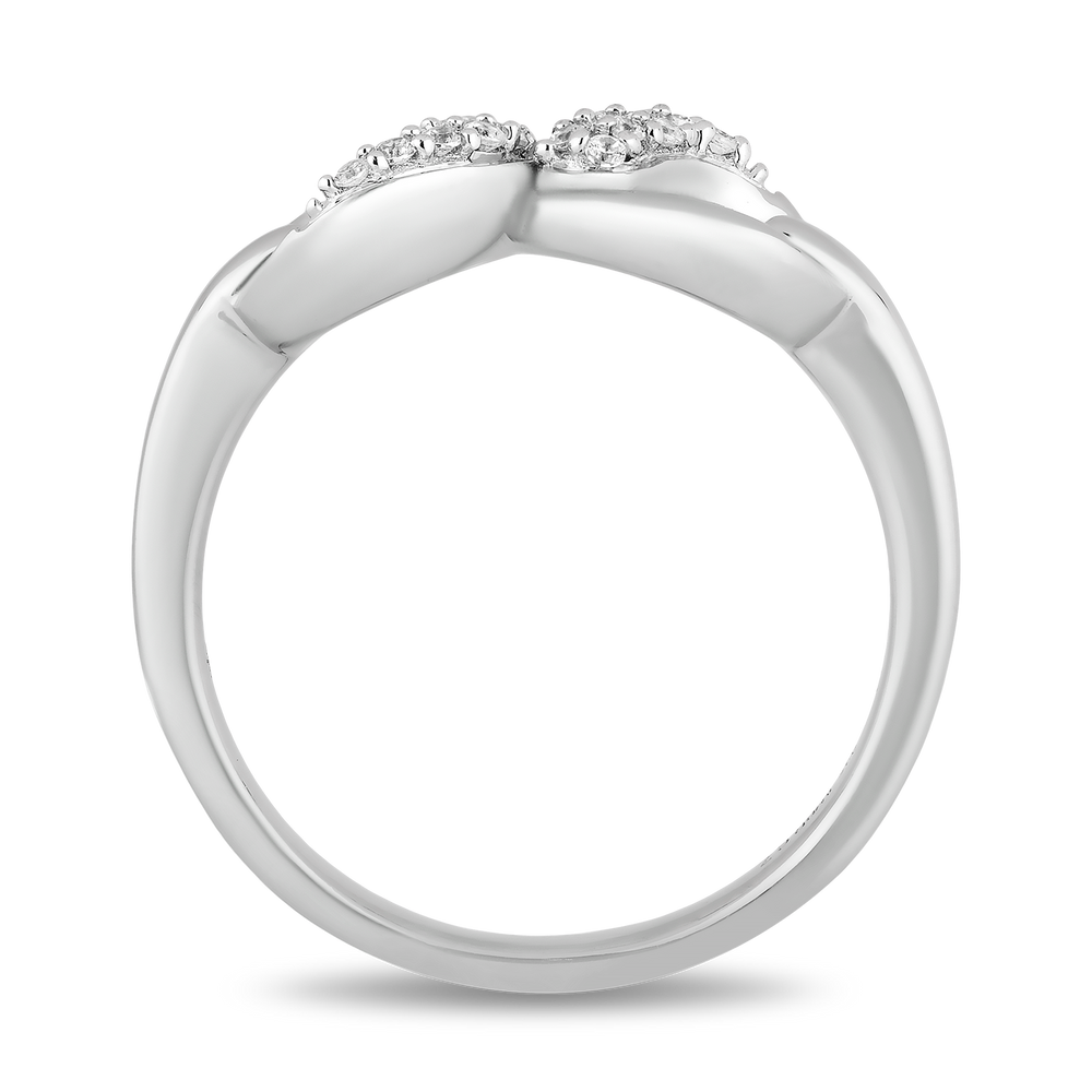 Hallmarkfinejewelry Contemporary Infinity Diamond Ring in Sterling Silver View 1