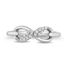 Load image into Gallery viewer, Hallmarkfinejewelry Contemporary Infinity Diamond Ring in Sterling Silver View 1
