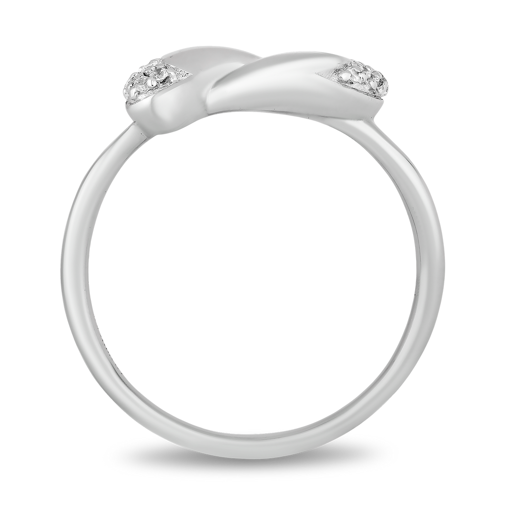 Hallmarkfinejewelry Modern Wrap Diamond Ring in Sterling Silver View 1