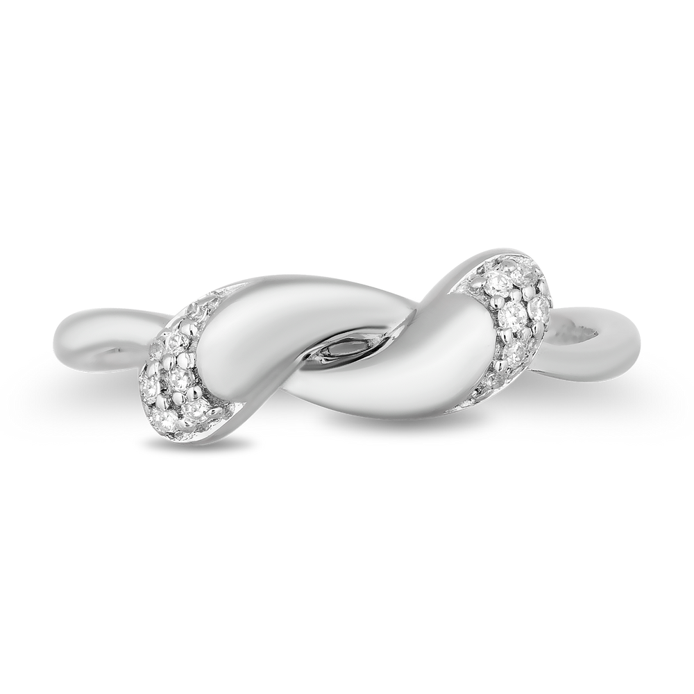 Hallmarkfinejewelry Modern Wrap Diamond Ring in Sterling Silver View 1