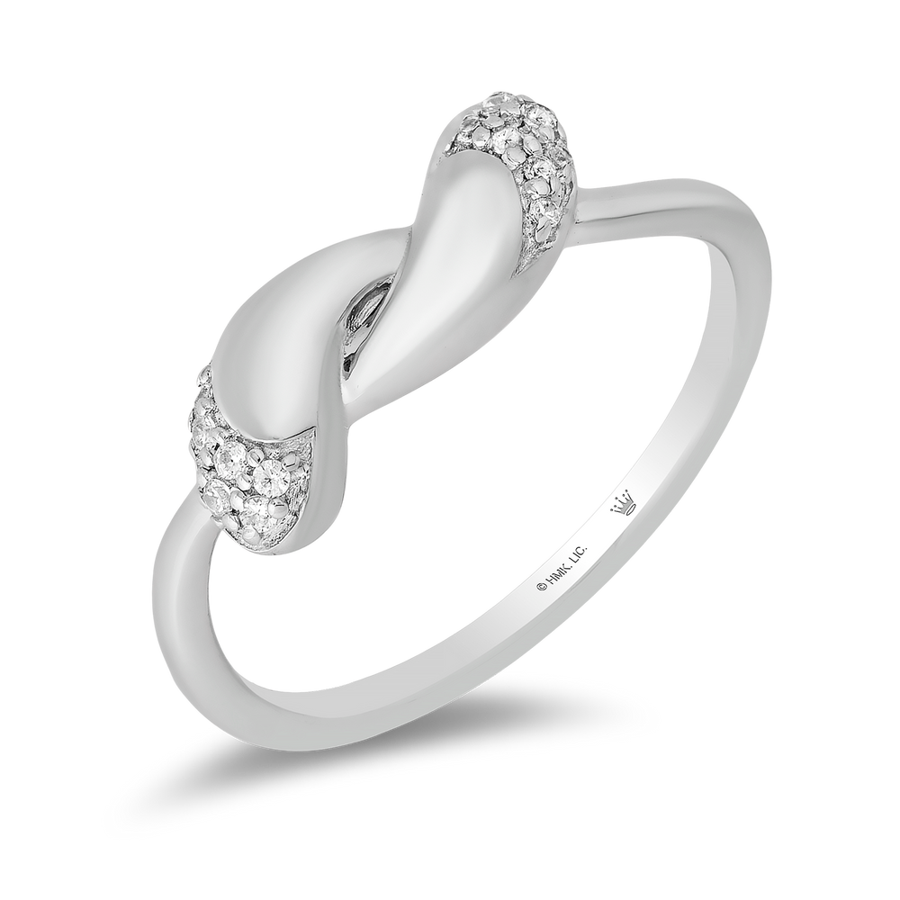 Hallmarkfinejewelry Modern Wrap Diamond Ring in Sterling Silver View 1