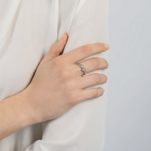 Load image into Gallery viewer, Hallmarkfinejewelry Curvy Teardrop Ring in Sterling Silver with Diamond Accents
