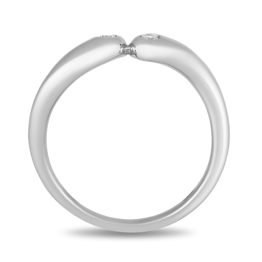 Hallmarkfinejewelry Curvy Teardrop Diamond Ring in Sterling Silver View 1