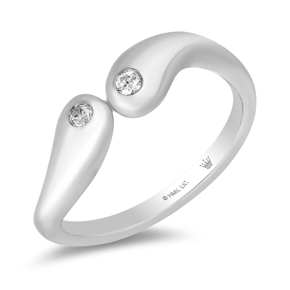 Hallmarkfinejewelry Curvy Teardrop Diamond Ring in Sterling Silver View 1