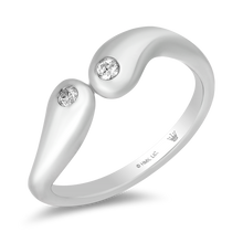 Load image into Gallery viewer, Hallmarkfinejewelry Curvy Teardrop Diamond Ring in Sterling Silver View 1
