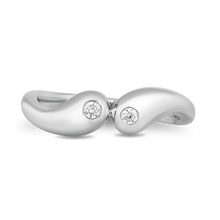 Load image into Gallery viewer, Hallmarkfinejewelry Curvy Teardrop Diamond Ring in Sterling Silver View 1
